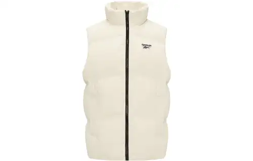Reebok Down Vests Unisex Ecru Stand Collar Moderate Other
