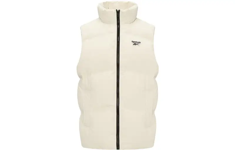 Reebok Down Vests Unisex Ecru Stand Collar Moderate Other
