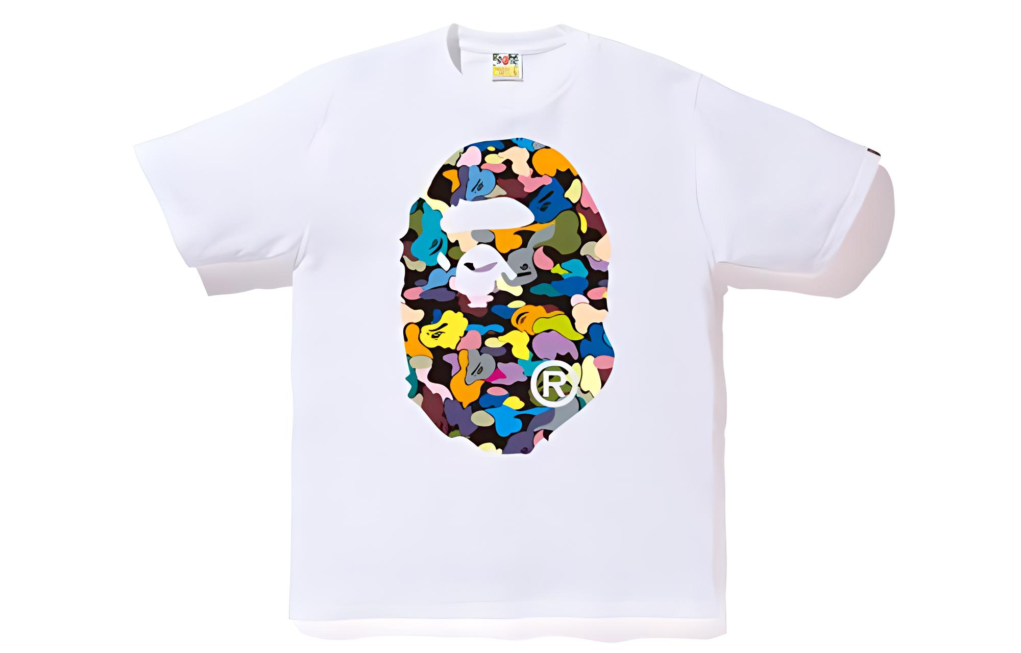 Футболка A BATHING APE Multi Camo Big Ape Head Tee (белая)