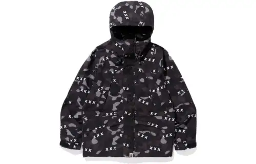 A BATHING APE Jackets Men's Black Hooded Non Detachable Moderate Other