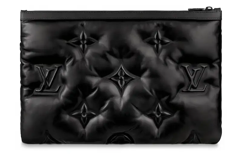 LOUIS VUITTON A4 Pouch Monogram Puffer Black