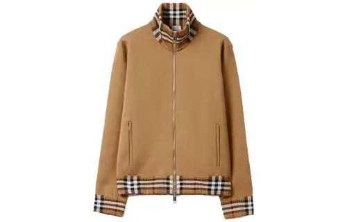 Burberry Check Trim Viscose Blend Track Jacket