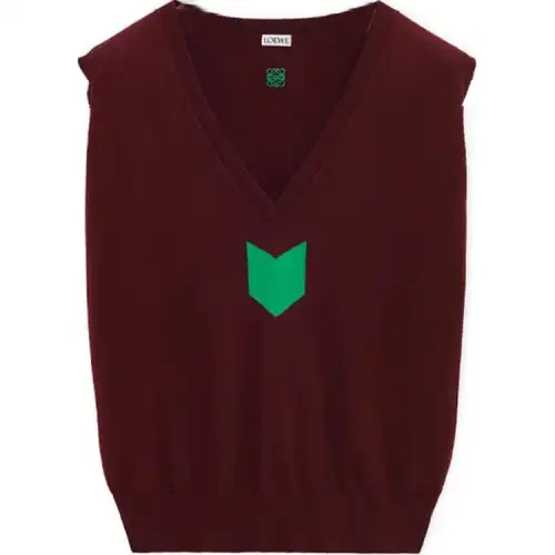 LOEWE FW24 Vest Men's Burgundy Red