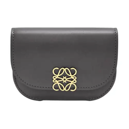 LOEWE Goya Collection Smooth Cow Leather Card Holder Women's Black