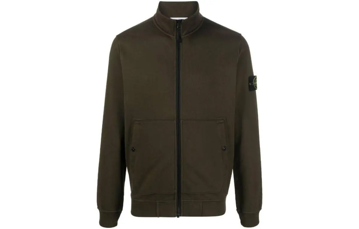STONE ISLAND Jackets Men's Brown Stand Collar Moderate Straight Fit