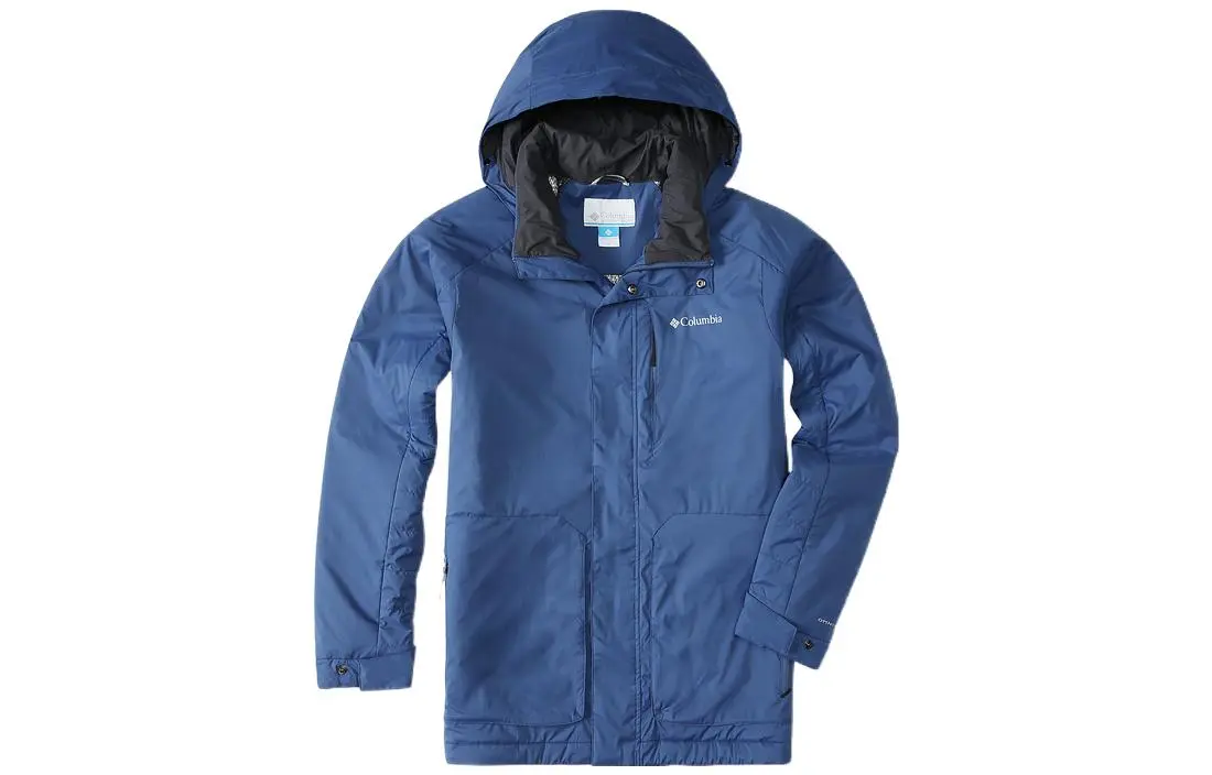 Columbia Puffer Jackets Men's Blue Hooded Moderate Other