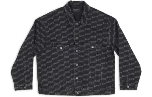 Balenciaga Denim Jacket Loose Fit Unisex Black