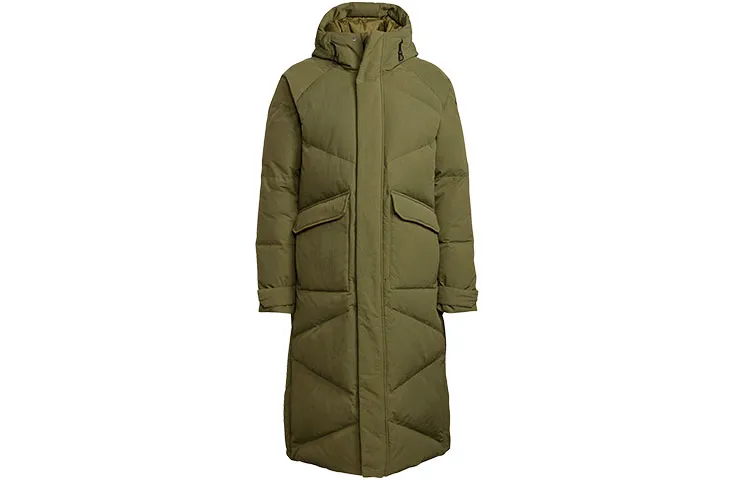 Adidas Down Jackets Men's Green Hooded Moderate Other