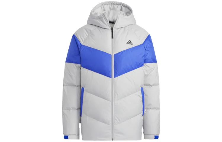 Adidas Down Jackets Men's Gray Hooded Moderate Other