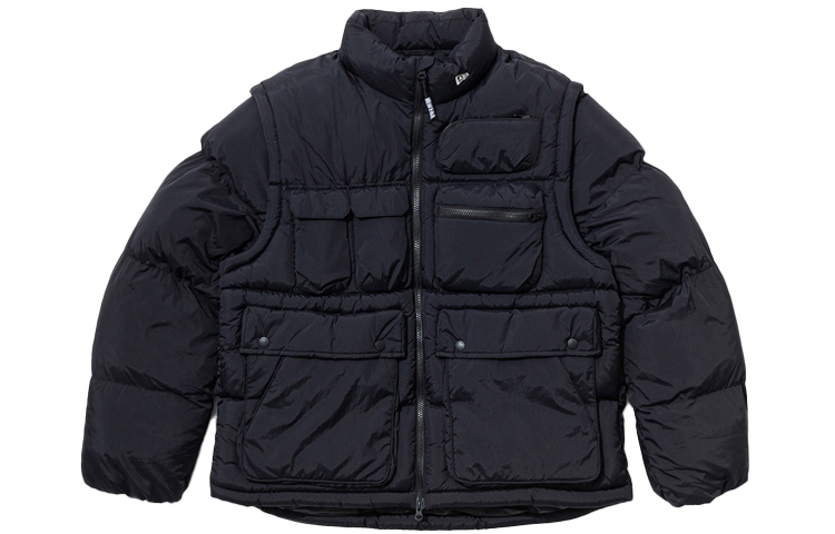 New Era Puffer Jackets Men's Black Stand Collar Moderate Other