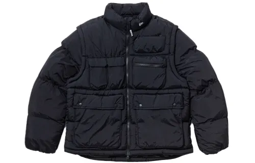 New Era Puffer Jackets Men's Black Stand Collar Moderate Other