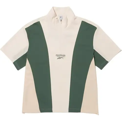 Reebok T Shirts Unisex Green Stand Collar Moderate Straight Fit