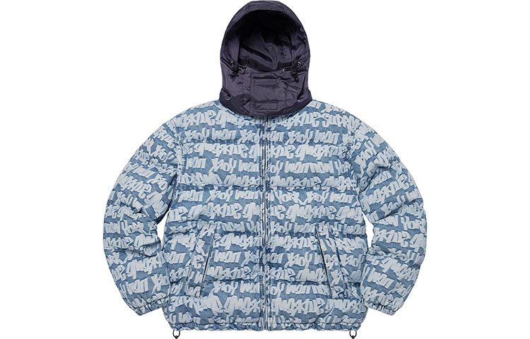 Пуховик Supreme Fat Tip Jacquard Denim Puffer Jacket sup-ss22-074