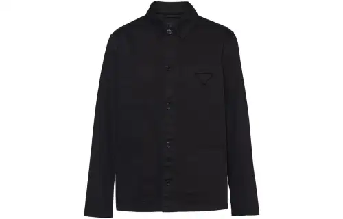 PRADA Jackets Men's Black Lapel Moderate Other