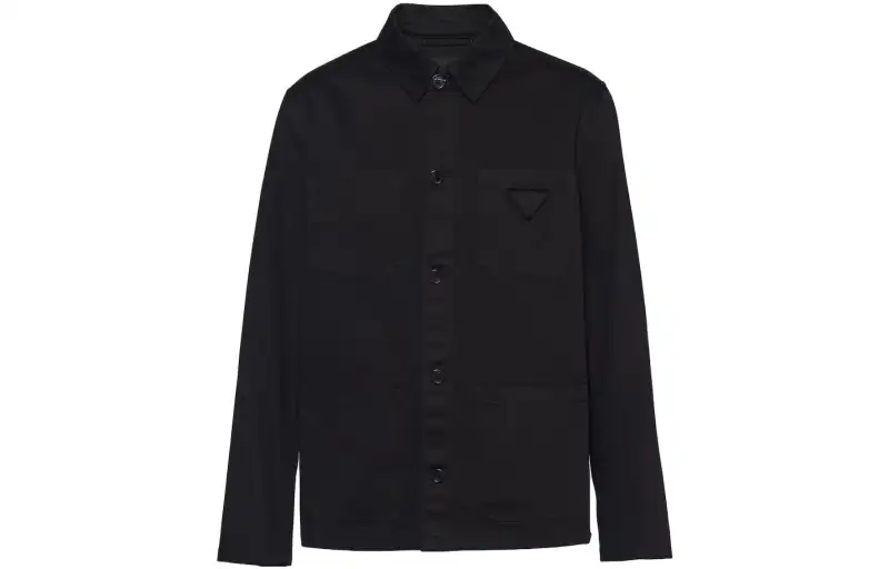 PRADA Jackets Men's Black Lapel Moderate Other