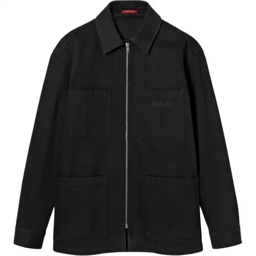 Gucci zip-front patch-pocket jacket