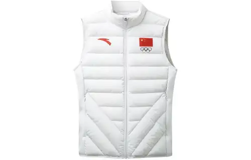 ANTA Vests Men's White Stand Collar Thickened Other