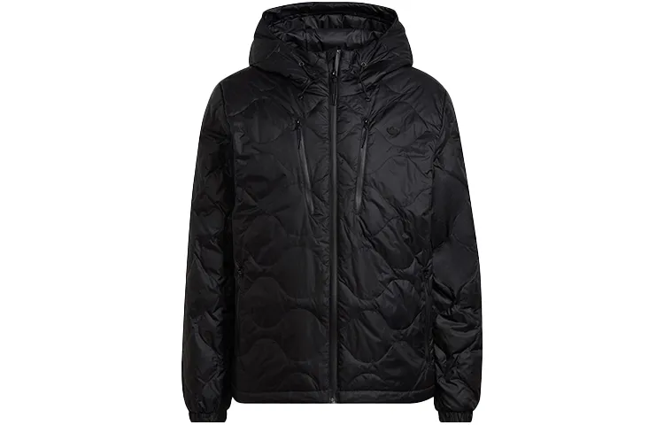 Adidas Originals Down Quilted Puffer Down Jackets Men's Black Hooded Moderate Other