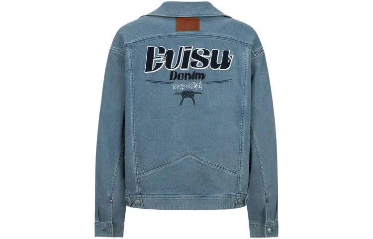 EVISU Denim Jackets Men's Denim Blue Suit Collar Moderate Other