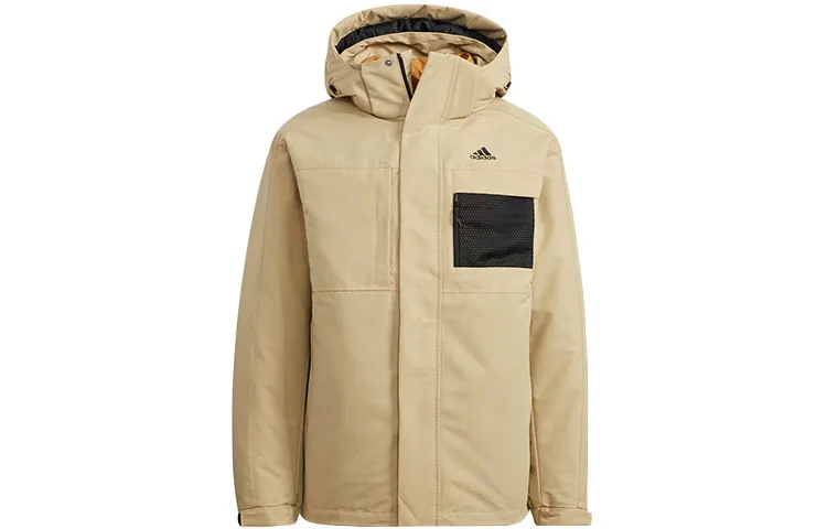 Adidas Down Jackets Unisex Light Khaki Hooded Moderate Other