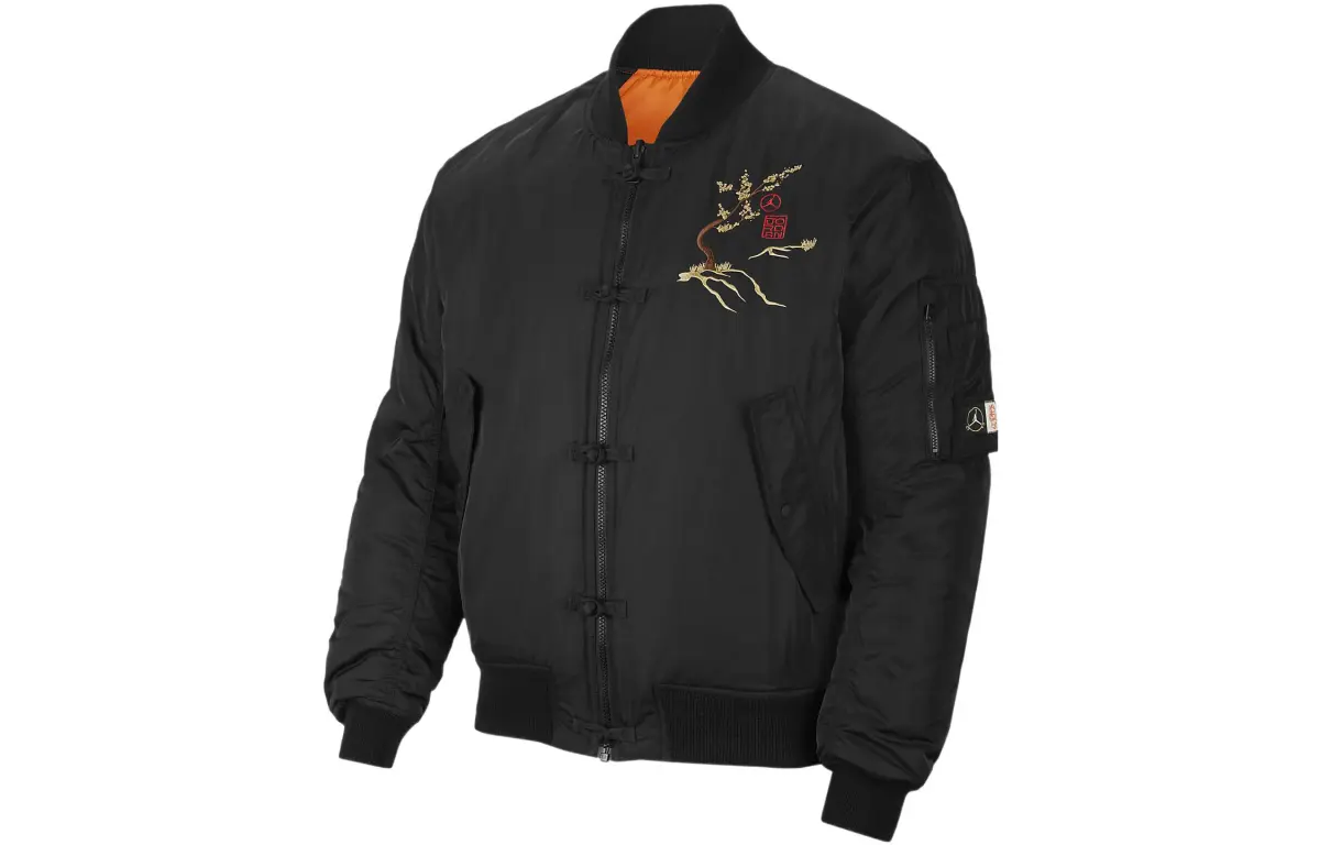Jordan Puffer Jackets Men's Black Baseball Collar Moderate Pilot Puffer Jacket