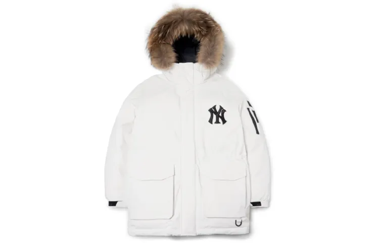 MLB Down Jacket Mid Length Unisex White