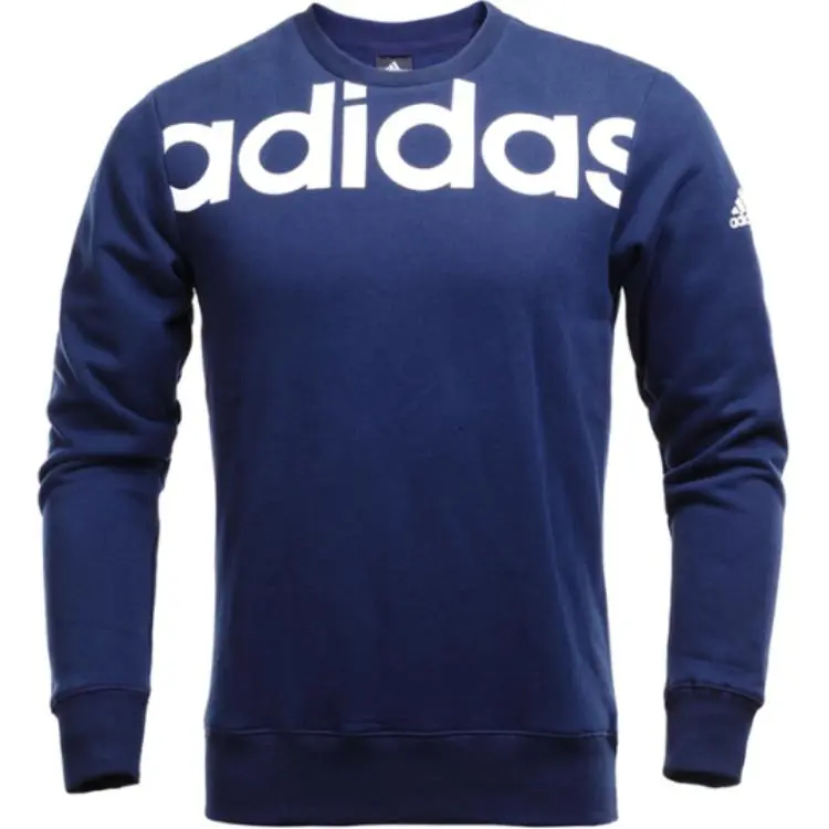 Adidas Sweatshirts Men's Blue Crew Neck Moderate Straight Fit