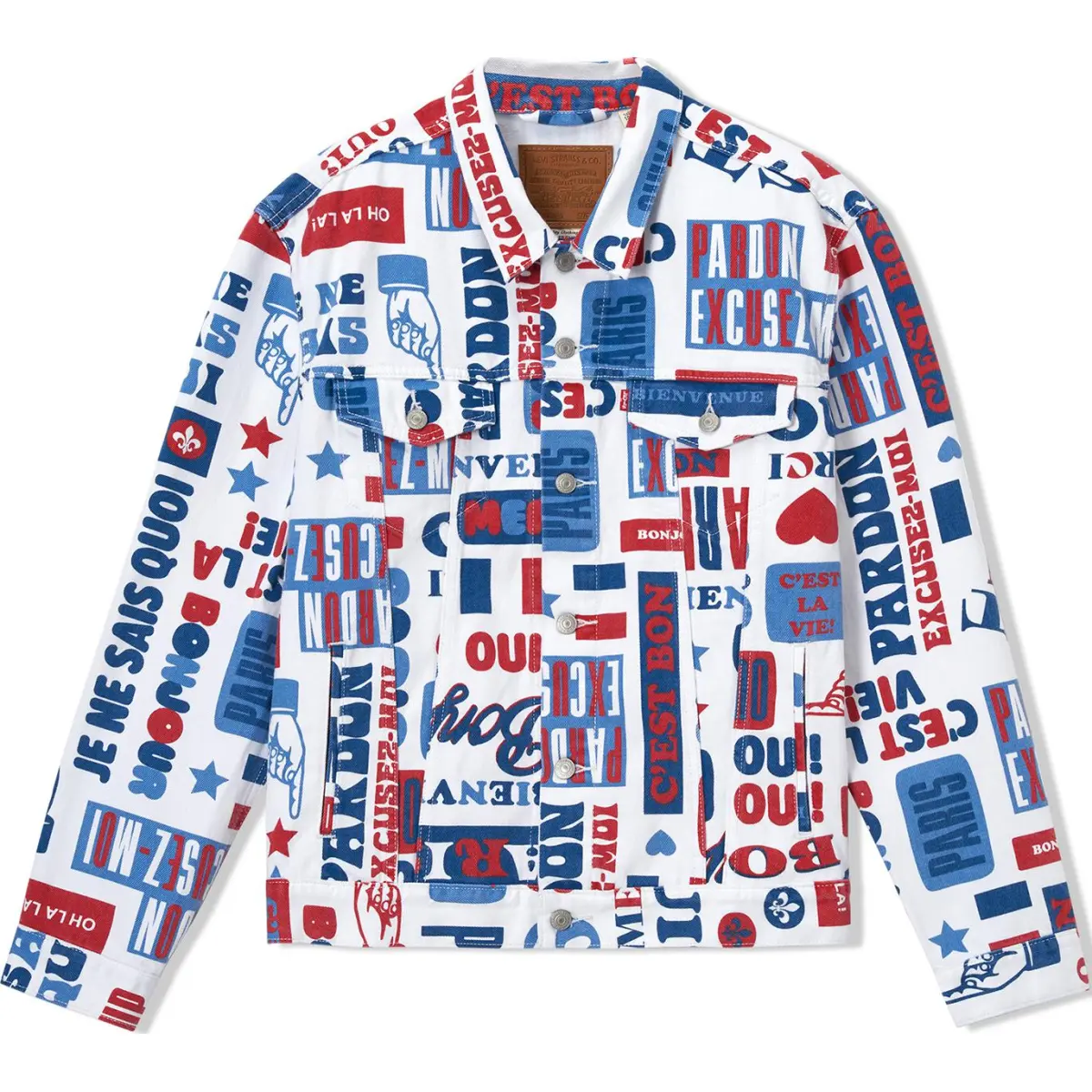 Levi's SS24 Paris Limited Capsule Collection Denim Jacket Men's Letter Print