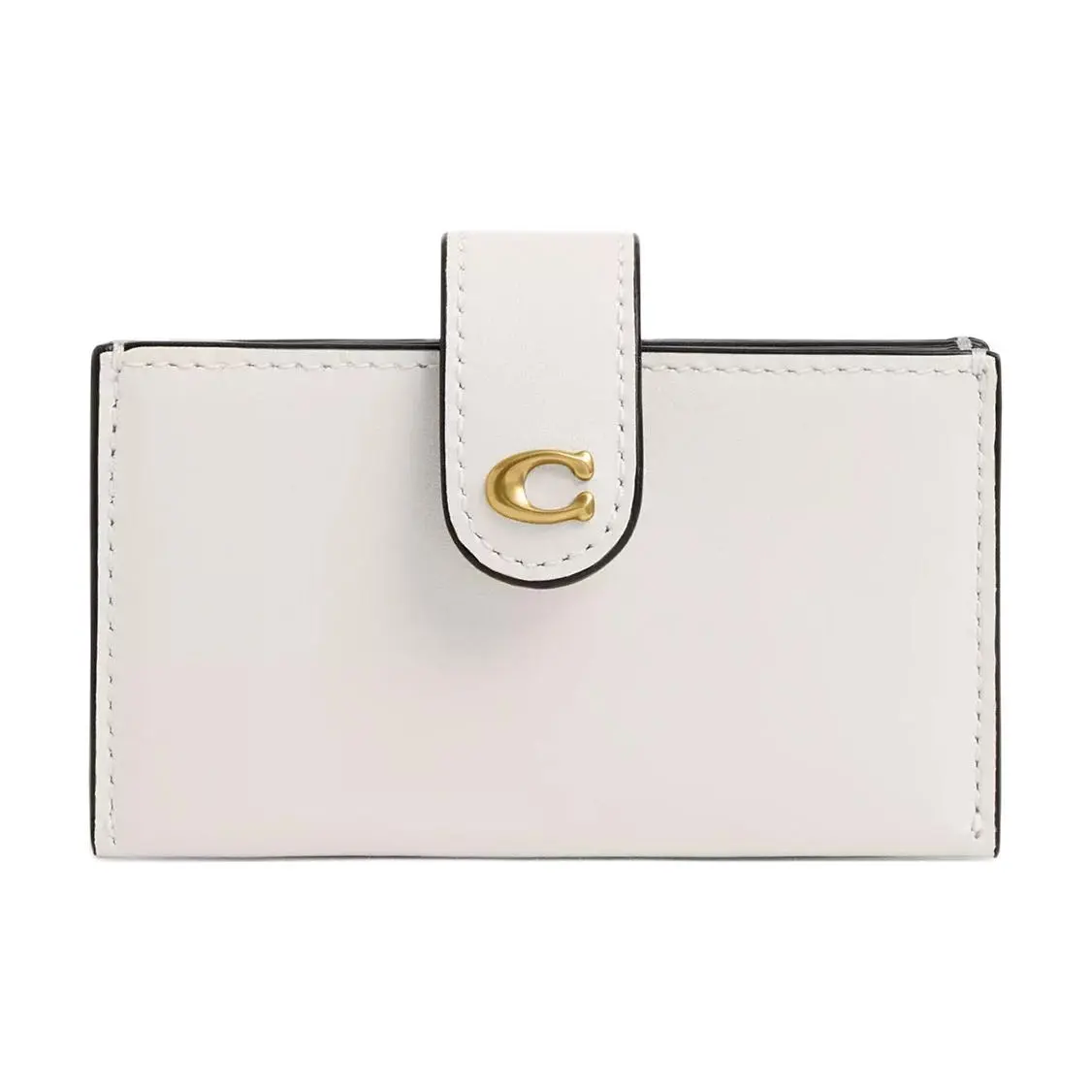 COACH Essential Calfskin Card Holder Regular Women's Chalk White