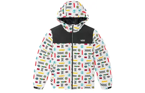 Vans Down Jackets Unisex White Hooded Moderate Down Jacket