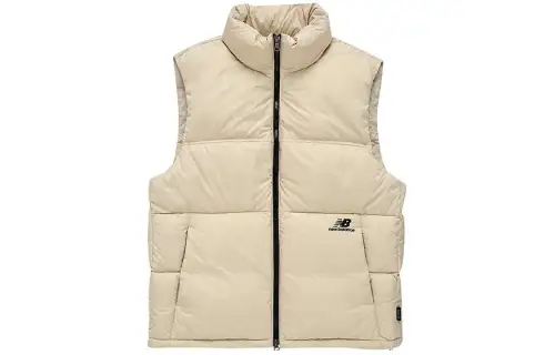 New Balance Vests Unisex Beige Stand Collar Moderate Other