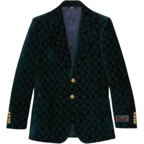 GUCCI Business Suits Men's Blue Suit Collar Moderate Business Suit