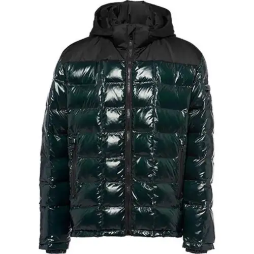PRADA Down Jackets Men's Green Hooded Moderate Other