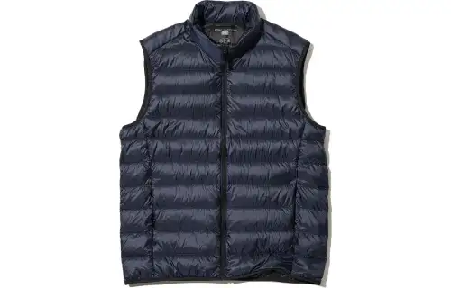UNIQLO Down Vests Men's Navy Blue Stand Collar Moderate Other