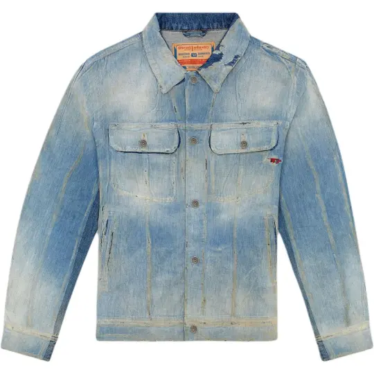 DIESEL D Barcy S3 Distressed Denim Trucker Jacket