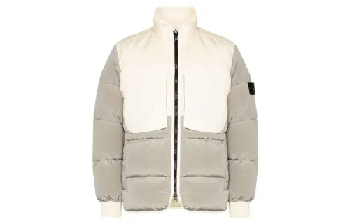STONE ISLAND Down Jacket Unisex White Gray