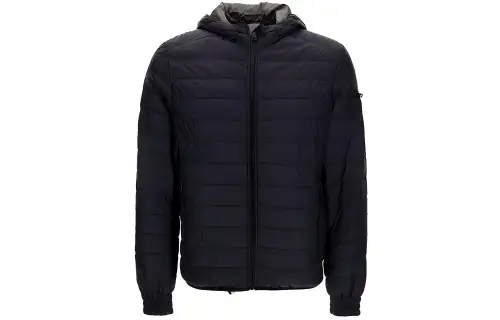 PRADA Solid Color Hooded Down Jacket Men's Black