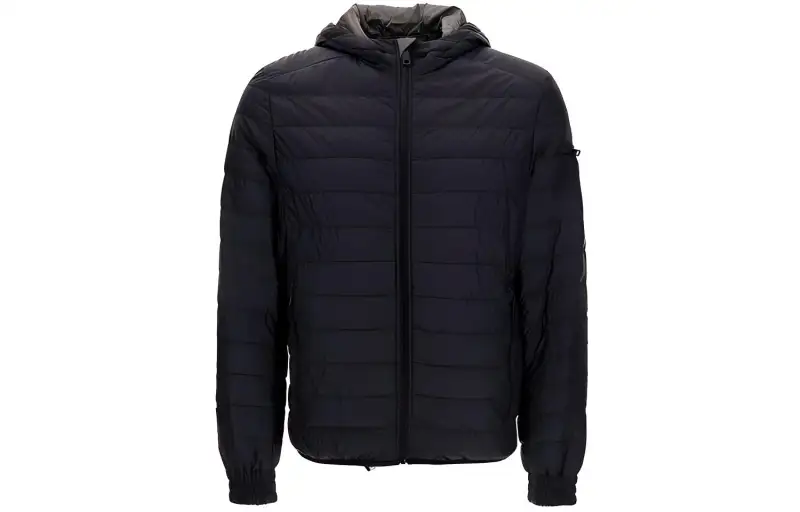 PRADA Solid Color Hooded Down Jacket Men's Black