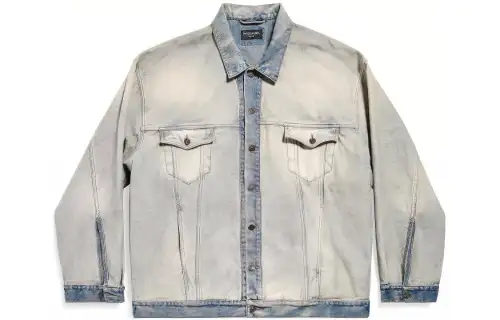 Balenciaga Collared Button Up Denim Jacket