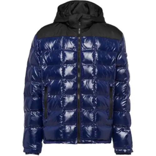 PRADA Down Jackets Men's Blue Hooded Moderate Other