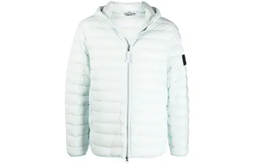 STONE ISLAND FW21 Down Jacket Unisex Light Blue Green