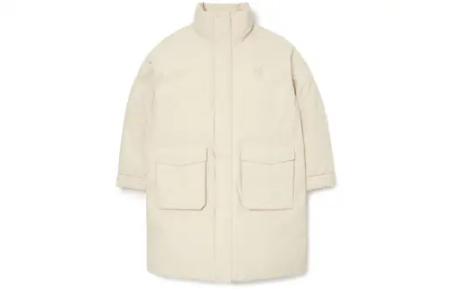 MLB Base Logo Down Jackets Unisex White Stand Collar Moderate Other