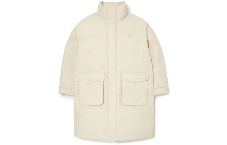 MLB Basic Logo Down Jackets Unisex White Stand Collar Moderate