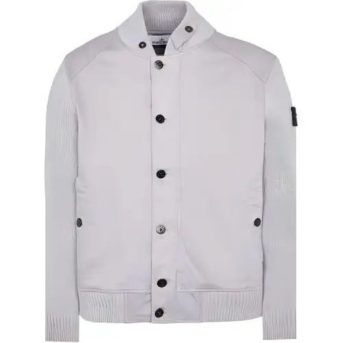 STONE ISLAND Compass-badge Knitted-sleeves Jacket