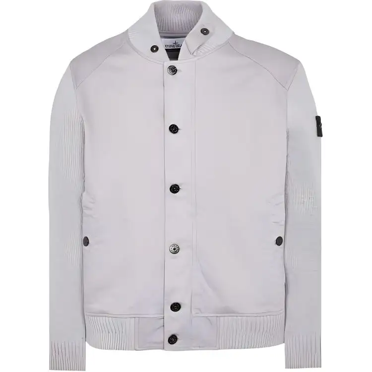 STONE ISLAND Compass-badge Knitted-sleeves Jacket