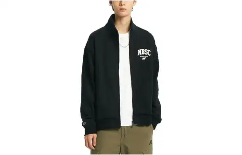 New Balance Jackets Men's Black Stand Collar Moderate Other