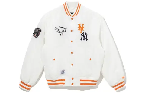 New Era Baseball Jackets Unisex White Stand Collar Moderate Other