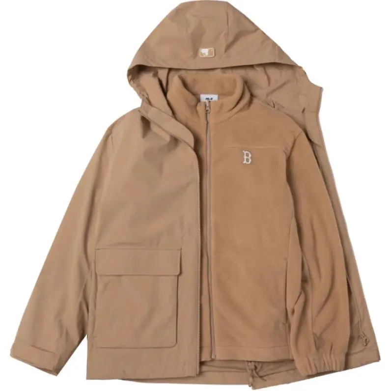 MLB Jackets Unisex Brown Hooded (Non-detachable) Moderate