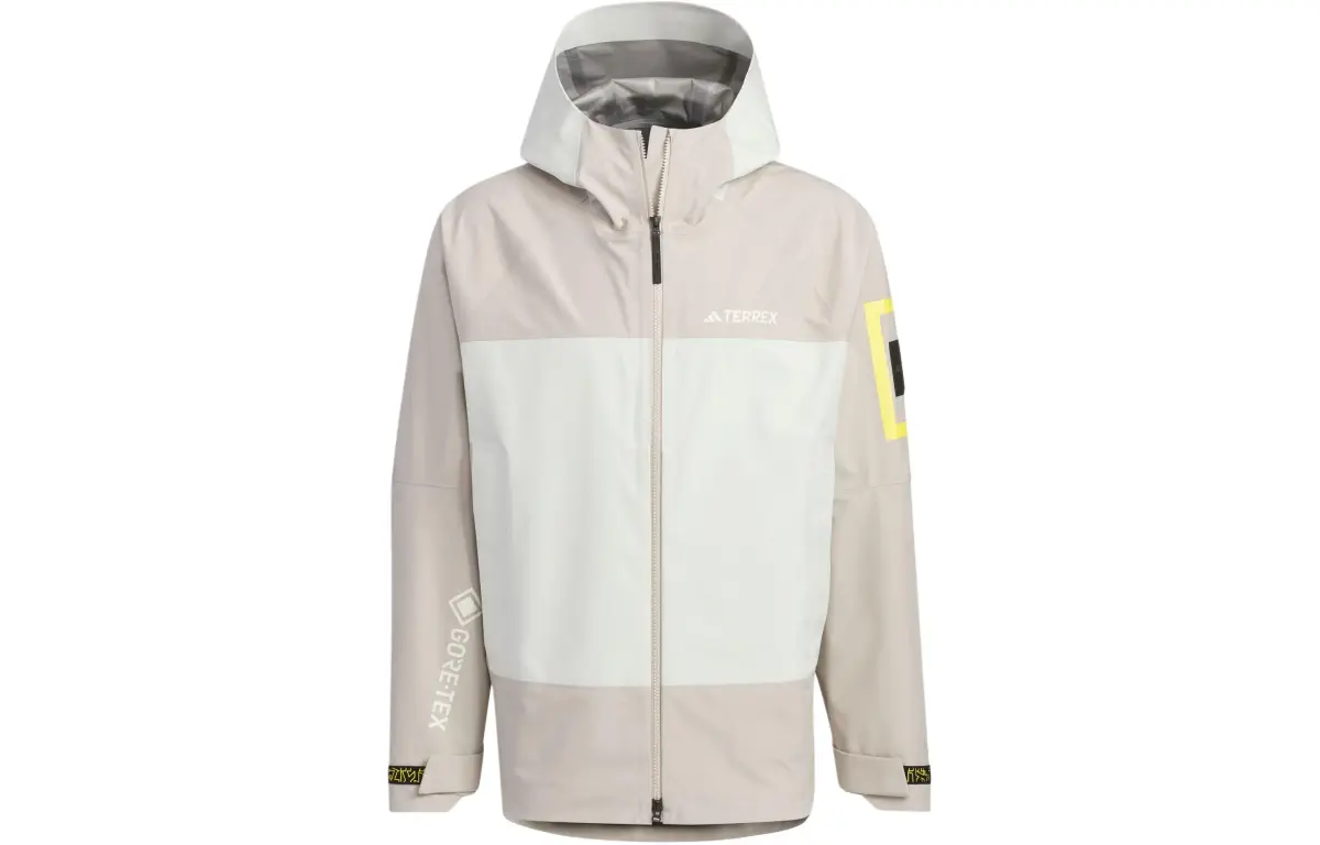 Adidas x NATIONAL GEOGRAPHIC Waterproof And Windproof Windbreaker Jacket Men's Light Umber