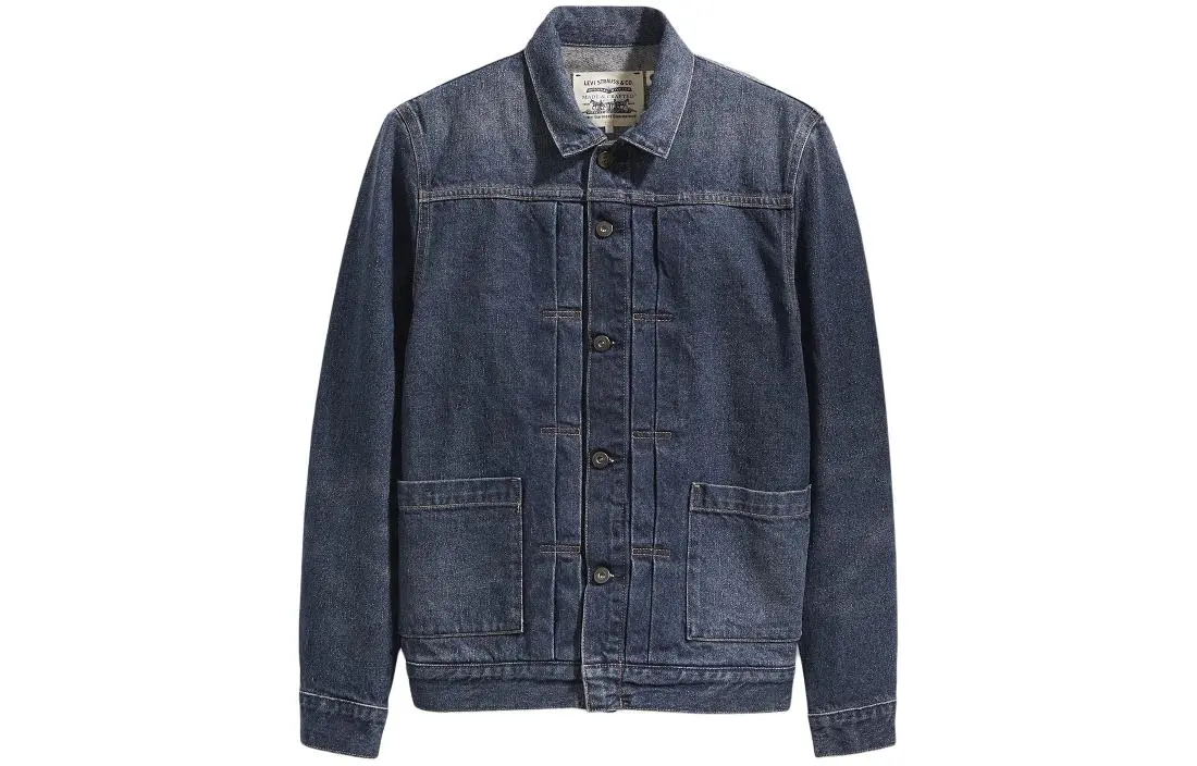 Levi's Denim Jackets Men's Blue Lapel Moderate Straight Fit